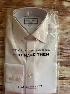 Charles Tyrwitt Non iron poplin Slim Fit Long sleeve Dress Shirt 15/32in